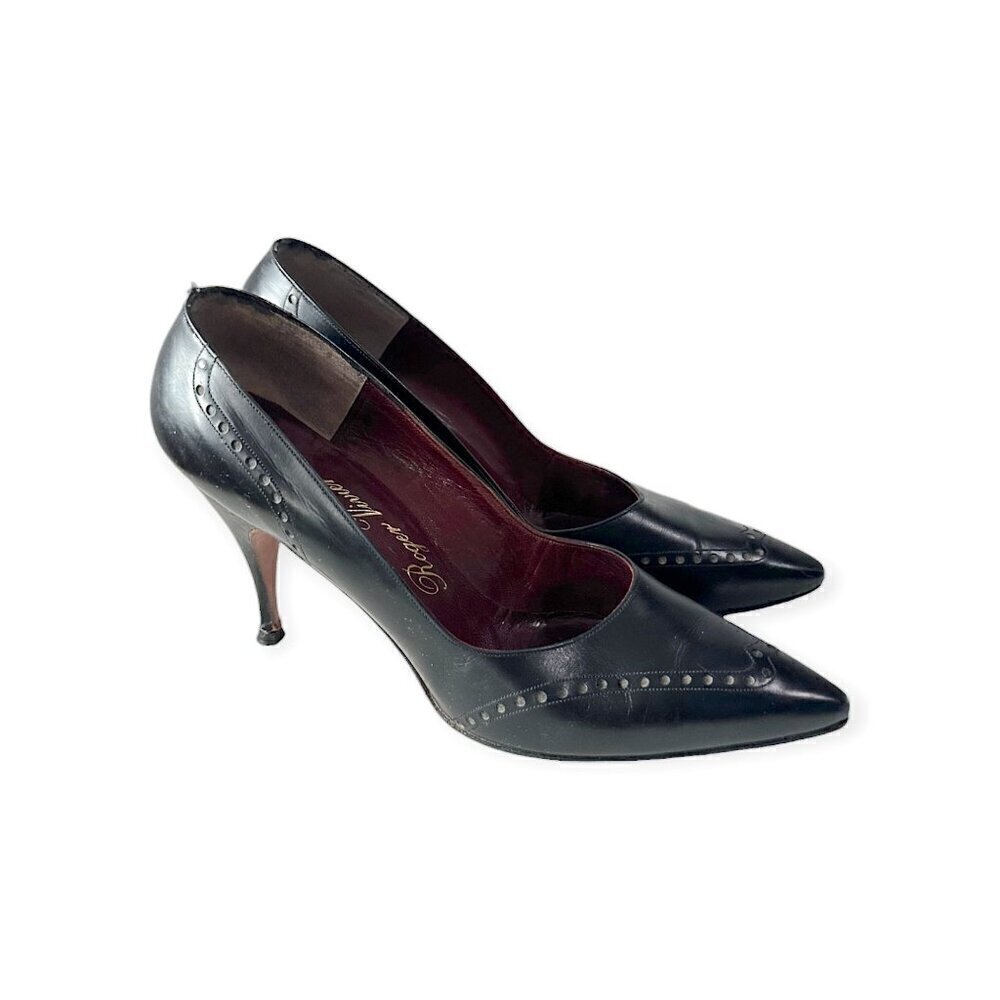 Vintage Christian Dior Roger Vivier Black pumps with perfs. 5.5B, - Picture 6 of 15